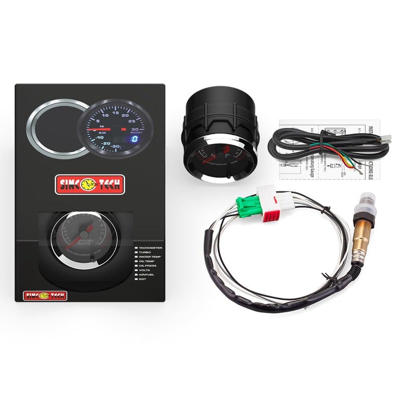 SINCO TECH 2'' 52mm A/F Ratio Gauge with Narrow Oxygen Sensor Car AFR Meter (A/F) - Image 3